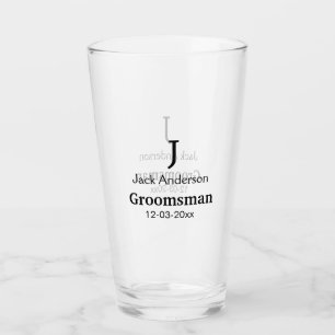 SIMPLE MINIMAL add your name custom groomsman Glass