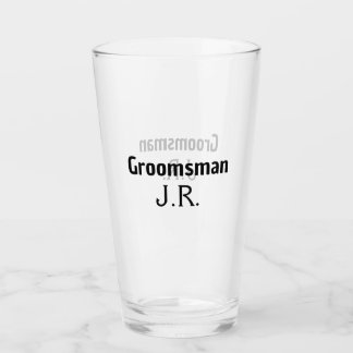 SIMPLE MINIMAL add your name custom groomsman Glass