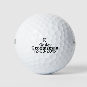 SIMPLE MINIMAL add your name custom groomsman Golf Balls