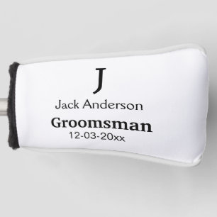SIMPLE MINIMAL add your name custom groomsman  Golf Head Cover
