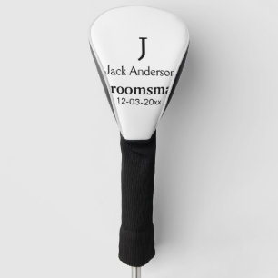 SIMPLE MINIMAL add your name custom groomsman  Golf Head Cover