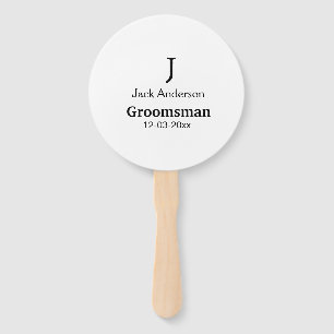SIMPLE MINIMAL add your name custom groomsman Hand Fan