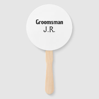 SIMPLE MINIMAL add your name custom groomsman Hand Fan