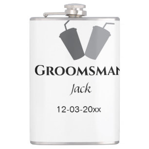 SIMPLE MINIMAL add your name custom groomsman  Hip Flask