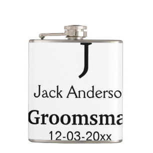SIMPLE MINIMAL add your name custom groomsman  Hip Flask
