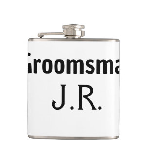 SIMPLE MINIMAL add your name custom groomsman Hip Flask