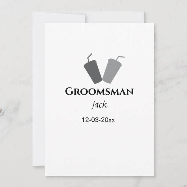SIMPLE MINIMAL add your name custom groomsman  Invitation (Front)