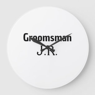 SIMPLE MINIMAL add your name custom groomsman Large Clock