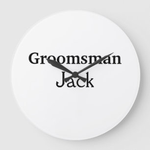 SIMPLE MINIMAL add your name custom groomsman Large Clock