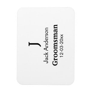 SIMPLE MINIMAL add your name custom groomsman  Magnet