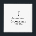 SIMPLE MINIMAL add your name custom groomsman  Magnet<br><div class="desc">design</div>
