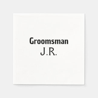 SIMPLE MINIMAL add your name custom groomsman Napkin