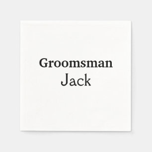 SIMPLE MINIMAL add your name custom groomsman Napkin