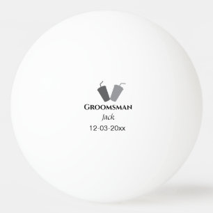 SIMPLE MINIMAL add your name custom groomsman  Ping Pong Ball