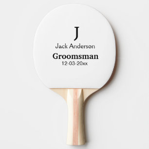 SIMPLE MINIMAL add your name custom groomsman  Ping Pong Paddle