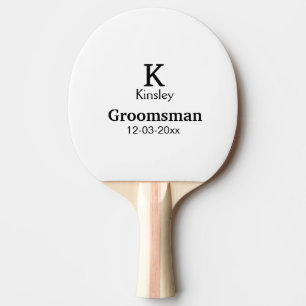 SIMPLE MINIMAL add your name custom groomsman  Ping Pong Paddle