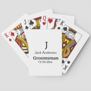 SIMPLE MINIMAL add your name custom groomsman  Playing Cards