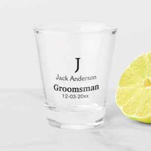 SIMPLE MINIMAL add your name custom groomsman  Shot Glass