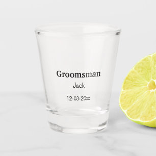 SIMPLE MINIMAL add your name custom groomsman Shot Glass