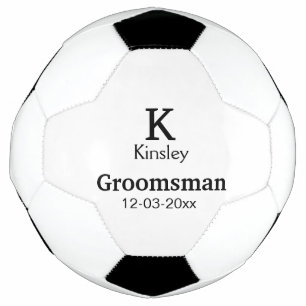 SIMPLE MINIMAL add your name custom groomsman  Soccer Ball