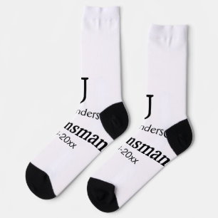 SIMPLE MINIMAL add your name custom groomsman  Socks