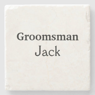 SIMPLE MINIMAL add your name custom groomsman Stone Coaster