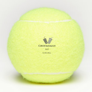 SIMPLE MINIMAL add your name custom groomsman Tennis Balls