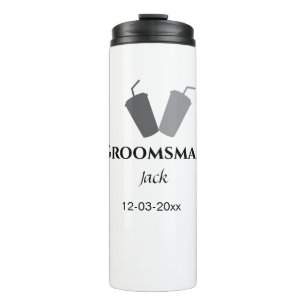SIMPLE MINIMAL add your name custom groomsman Thermal Tumbler