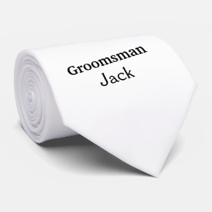 SIMPLE MINIMAL add your name custom groomsman Tie
