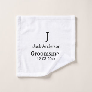 SIMPLE MINIMAL add your name custom groomsman Wash Cloth