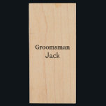 SIMPLE MINIMAL add your name custom groomsman   Wood USB Flash Drive<br><div class="desc">design</div>