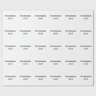 SIMPLE MINIMAL add your name custom groomsman    Wrapping Paper