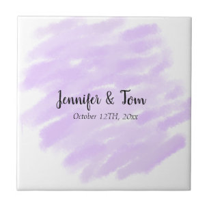 simple minimal add your name custom wedding unity ceramic tile