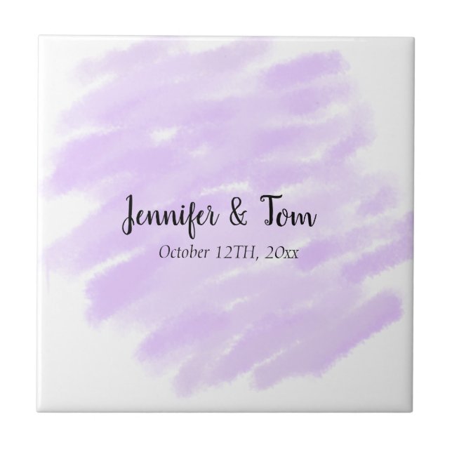 simple minimal add your name custom wedding unity  ceramic tile (Front)