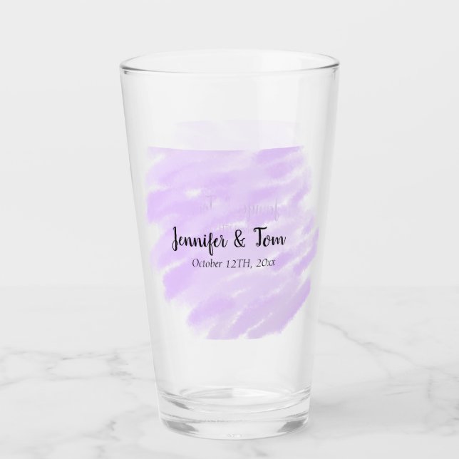 simple minimal add your name custom wedding unity  glass (Front)