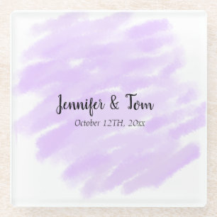 simple minimal add your name custom wedding unity  glass coaster