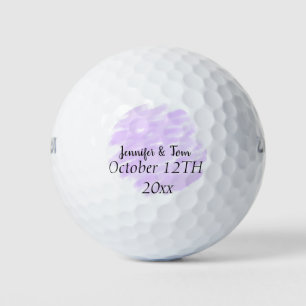 simple minimal add your name custom wedding unity  golf balls