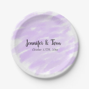 simple minimal add your name custom wedding unity  paper plate