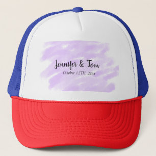 simple minimal add your name custom wedding unity trucker hat