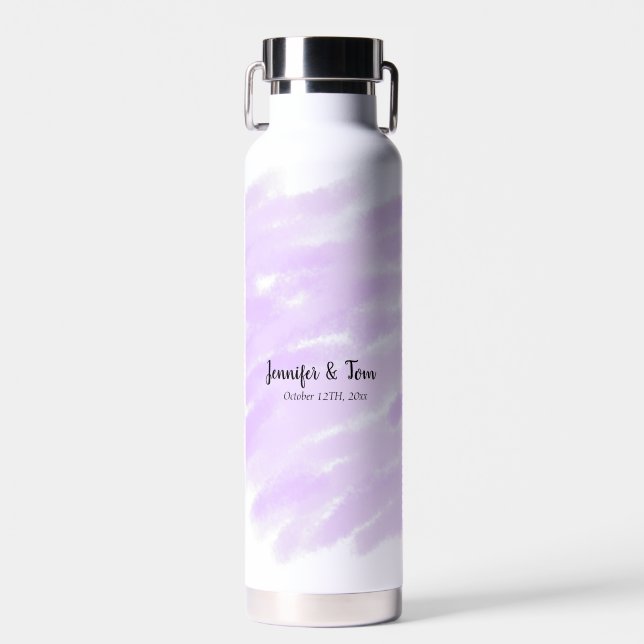 simple minimal add your name custom wedding unity  water bottle (Front)