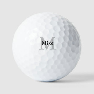 simple minimal add your name MONOGRAM GROOMSMEN Golf Balls