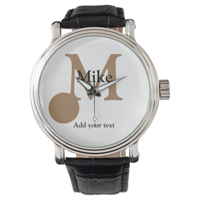 simple minimal add your name MONOGRAM GROOMSMEN  W Watch (Front)