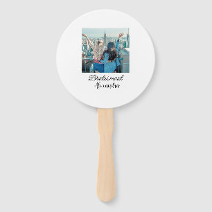simple minimal add your name photo bridesmaid name hand fan