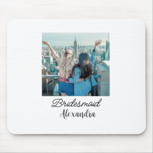 simple minimal add your name photo bridesmaid name mouse pad
