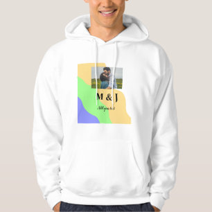 simple minimal add your name photo monogram invit hoodie
