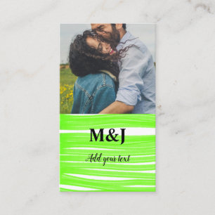 simple minimal add your name photo monogram water business card