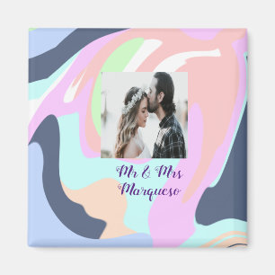 simple minimal add your name photo pastel paint ef magnet
