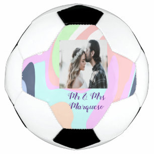 simple minimal add your name photo pastel paint ef soccer ball