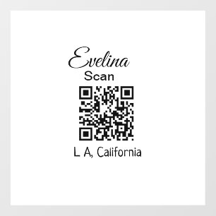 Simple minimal add your name place city q r code t