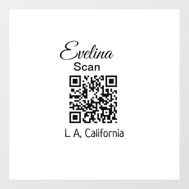 Simple minimal add your name place city q r code t (Sheet)